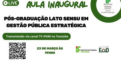 Aula Inaugural da Pós-Graduação Lato Sensu em Gestão Pública Estratégica